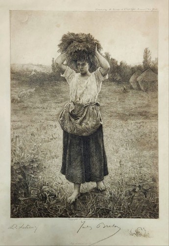 Jules breton etching rare - jules,