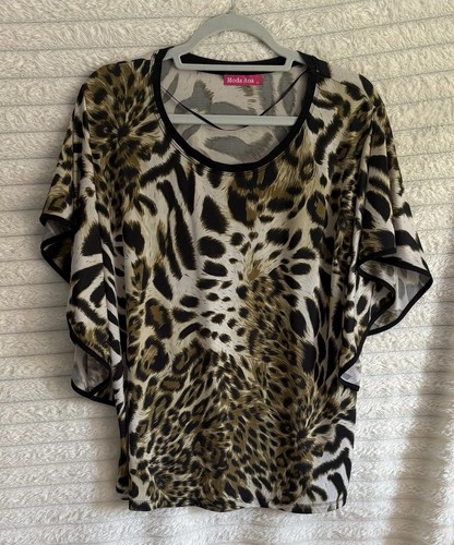 Ladies animal print kaftan - ladies,