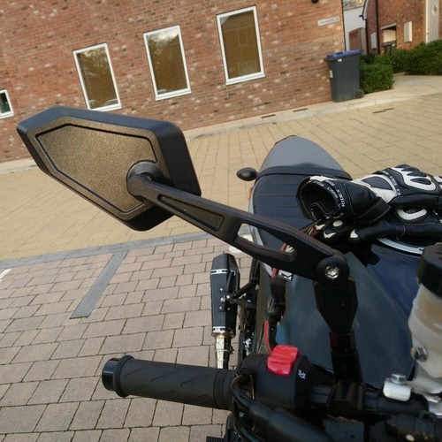 Black motorcycle rearview - rearview, side