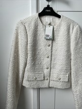 H&M Women's Tweed White Boucle