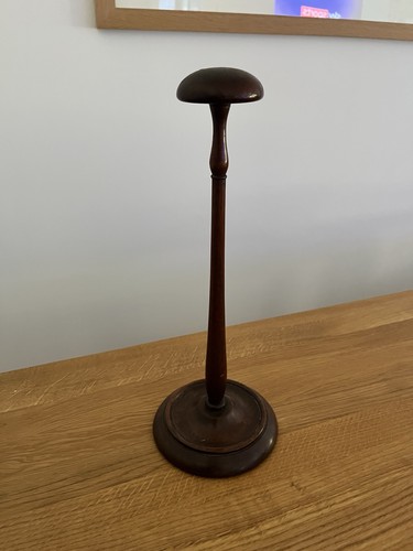 Vintage turned mahogany hat - mahogany, or