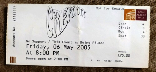 Cream ticket royal albert - cream, hall