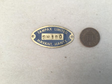 Vintage Tampax Sewing Machine Brass Plate