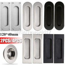 2/4pcs Recessed Flush Pocket Door Knobs Cabinet Pull Sliding Door Handle Screws