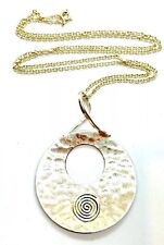 TS Tianguis Jackson Hammered Scottish Sterling Silver Pendant Necklace 12 grams