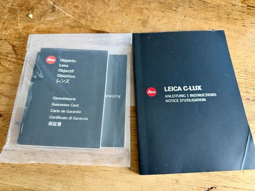 Leica lux operating - leica, c-lux