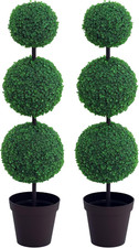 Set of 2 Artificial Boxwood