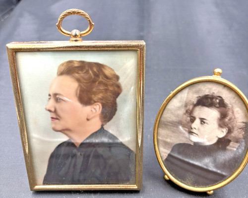Pair ant vtg framed tinted - pair,