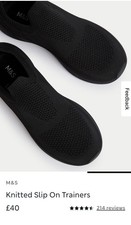 Ladies M&S Black Slip On