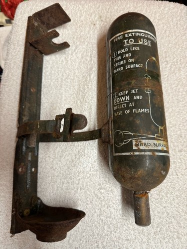Antique fire extinguisher with - antique,