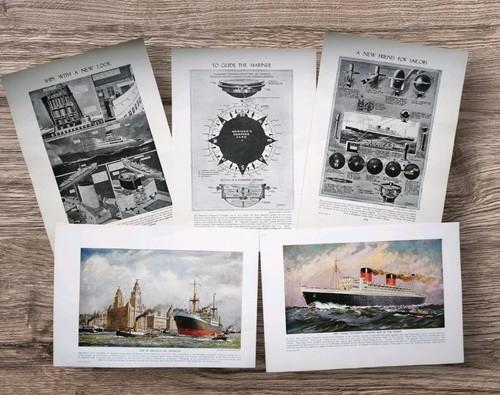 Set vintage ocean liner - set, 5