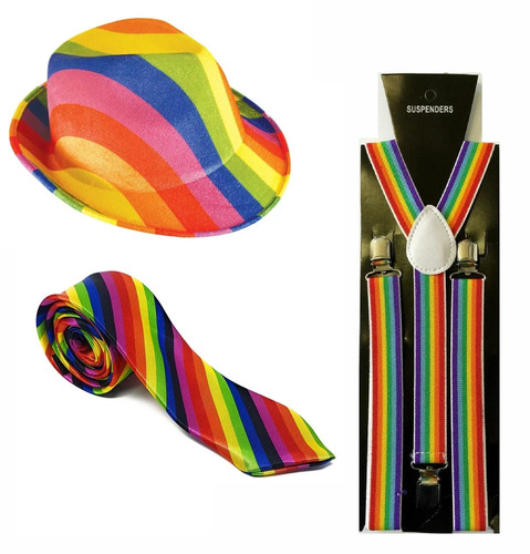 Men rainbow gangster hat - gangster,