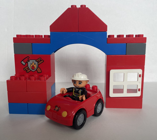 Duplo fire station and - car, set