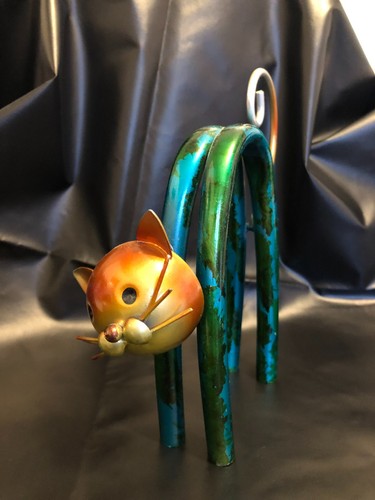 Metal cat ornament spring - cat,
