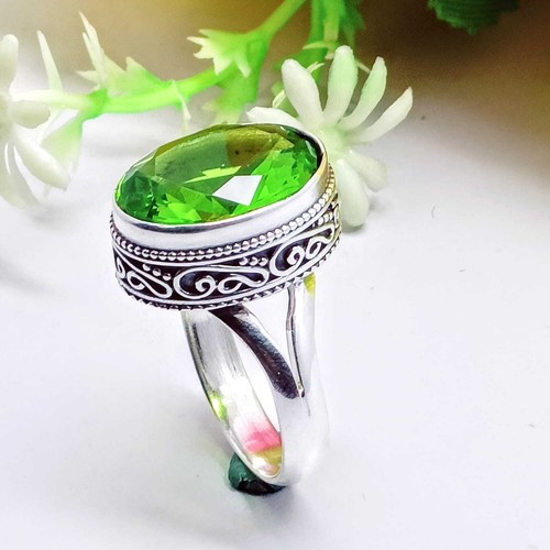 Peridot gemstone ring 925 - peridot,