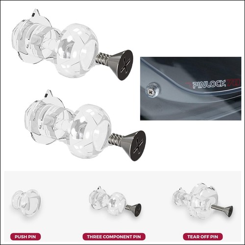 Anti fog pinlock pin set - pinlock, three