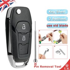 For Ford Ranger T6 2015 - 2019 Flip Remote Key Fob Case Shell + Pin Removal Tool