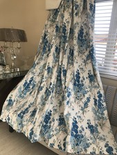 Laura Ashley Curtains Blue and White W)229cm x L)229cm Heavy Blackout Curtains