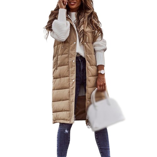 Ladies womens hooded long - long, line