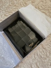 Black Shiny Polished Embossed Croc Leather Passport Cover - RRP £195 BNWT