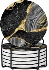 Drink Coasters Set of 6 Marble