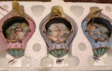 bradford exchange Baubles,Fairy's , Christmas , Enamel Set Of 3
