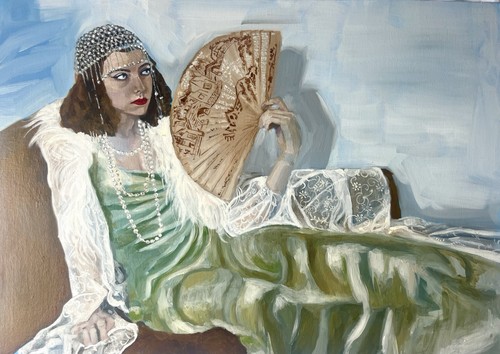 1920s glamour original oil - glamour,