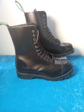 Solovair Made In England 11 Eye Steelcap Boots Black.  New. Size 9.5 uk 