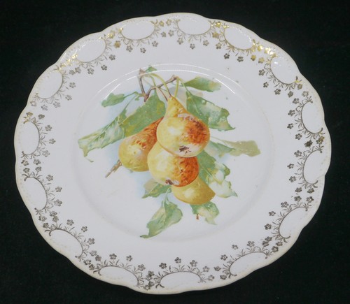 Antique plate with pear - antique, fruit