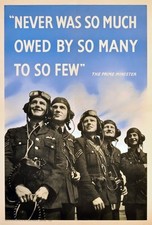 WB62 Vintage Never So Much Owed To So Few WW2 World War Poster Print A2/A3/A4