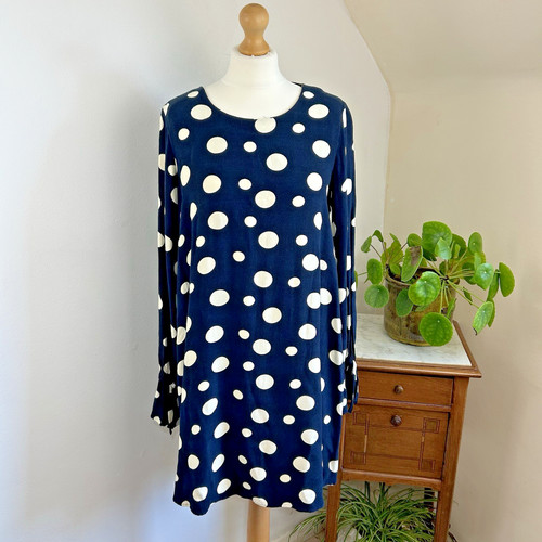 Zara navy polka - zara, dress