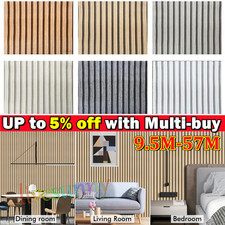 30㎡ Modern Wooden Slat Panelling Wallpaper 3D Wood Panel Effect Stripes Feature*