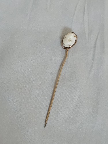 Antique shell cameo stick pin - shell,