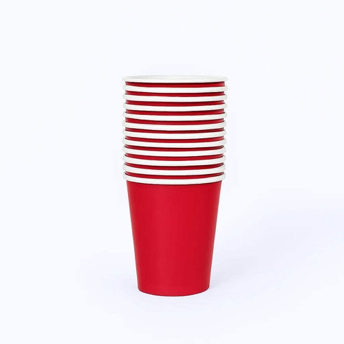 Red paper cups 9oz pack - paper,