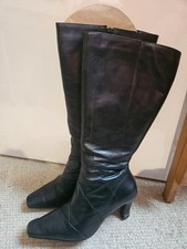 black soft  leather boots size
