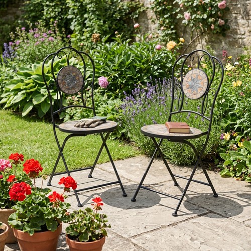 Bistro mosaic patio folding - 2x,