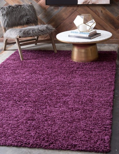 Eggplant purple shag area - area, rug