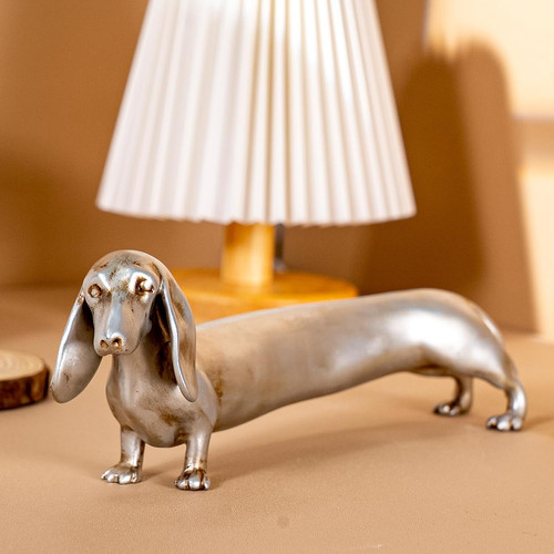 Retro solid resin dachshund - retro,