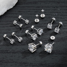 6 Pairs Hypoallergenic Silver