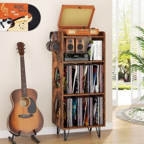 Record player stand - record, 4-tier