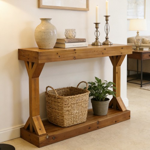Solid wood long console table - console,