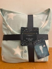 GEORGE AT ASDA AQUA STARS DESIGN WAFFLE PYJAMAS SET SIZE 16/18 - BRAND NEW