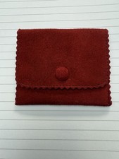 Cartier Red Suede Travel Pouch for Earrings and Jewellery
