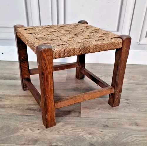 Vintage rush rope stool - rope,