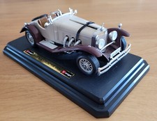 BBURAGO 1/24 SCALE COD.1509 1928 MERCEDES-BENZ SSK IN CREAM & BROWN + TAN SEATS