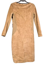 OCHNIK Womans Leather Dress MEDIUM Beige Suede lined