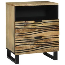 Bedside Cabinet with Drawer Solid Acacia wood Table Bedroom Nightstand  vidaXL