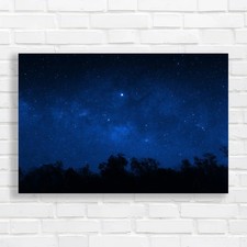 Starry Night Sky Blue Canvas