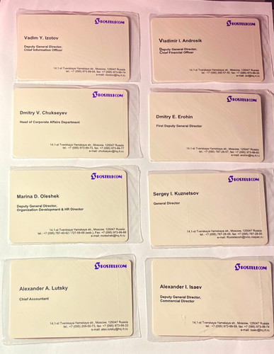 Rostelecom business cards - business,