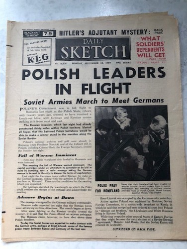 September 1939 newspaper - september,